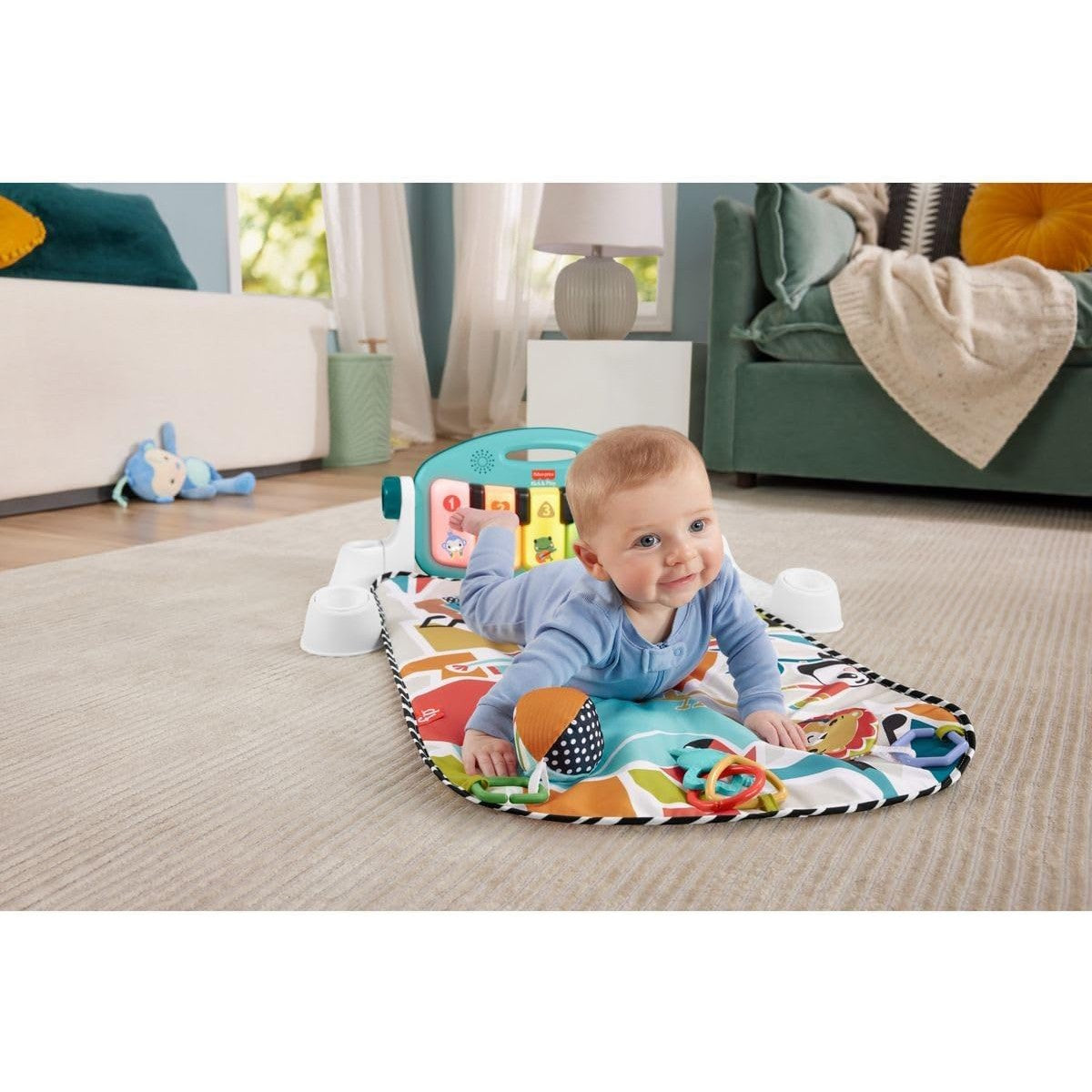 Fisher Price HRB13 Glow and Grow Kick and Play Piano Gym Baby Light and Music Playmat Newborn