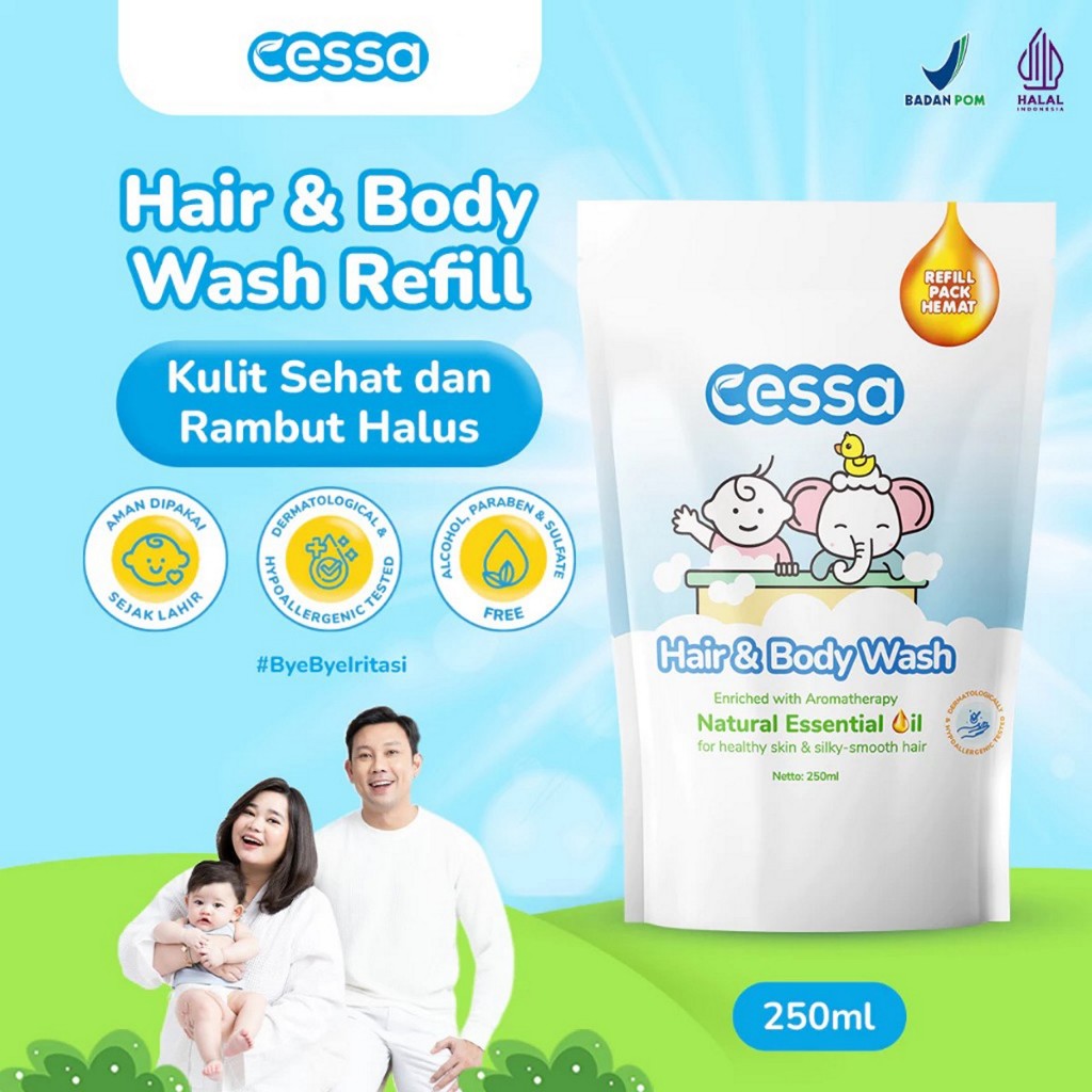 Cessa Baby 250ml Hair and Body Wash Sabun Mandi Bayi 250 ml Pump Refill