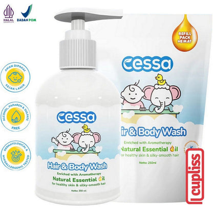 Cessa Baby 250ml Hair and Body Wash Sabun Mandi Bayi 250 ml Pump Refill