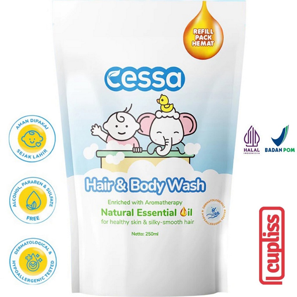 Cessa Baby 250ml Hair and Body Wash Sabun Mandi Bayi 250 ml Pump Refill