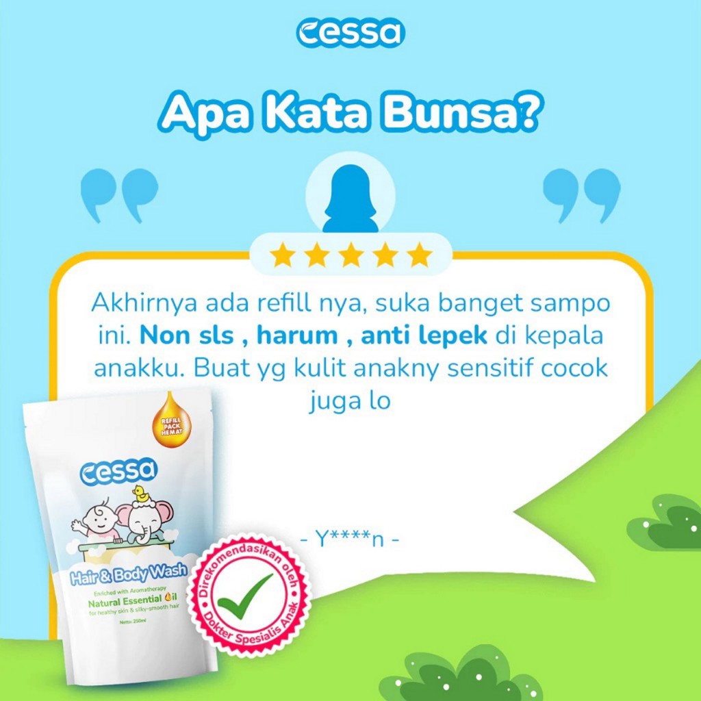 Cessa Baby 250ml Hair and Body Wash Sabun Mandi Bayi 250 ml Pump Refill