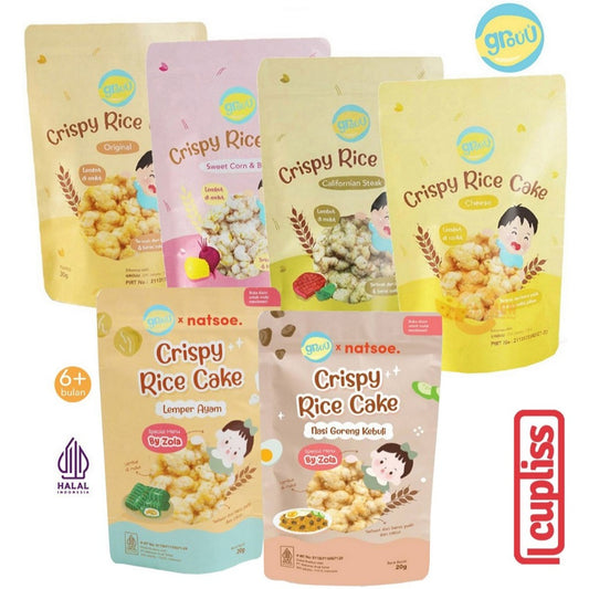 GROUU Crispy Rice Cake Snack Cemilan Bayi Anak MPASI Sehat 6+
