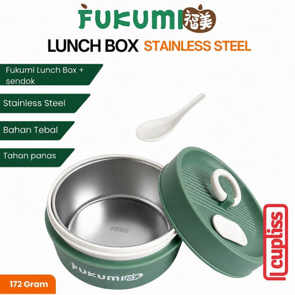 FUKUMI Lunch Box plus Spoon Original Kotak Makan plus Sendok Stainless Steel