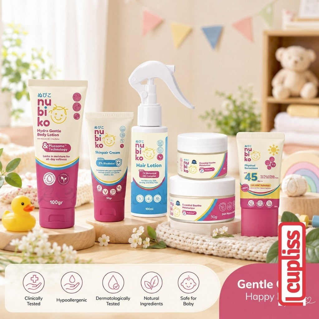 Nubiko Baby Cream Essential Soothe Hair Body Lotion Physical Sunscreen Hydra Gentle Skincare Perawatan Kulit Rambut Bayi