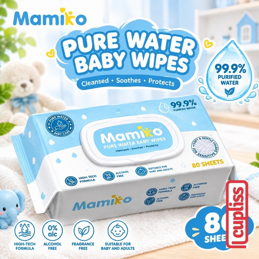 KUB x Mamiko 80s Pure Water Wipes Tisu Basah Wipe