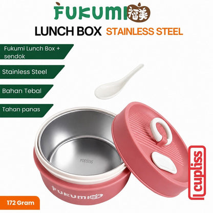 FUKUMI Lunch Box plus Spoon Original Kotak Makan plus Sendok Stainless Steel