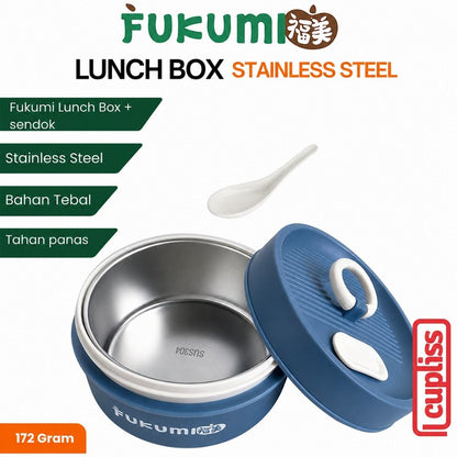 FUKUMI Lunch Box plus Spoon Original Kotak Makan plus Sendok Stainless Steel