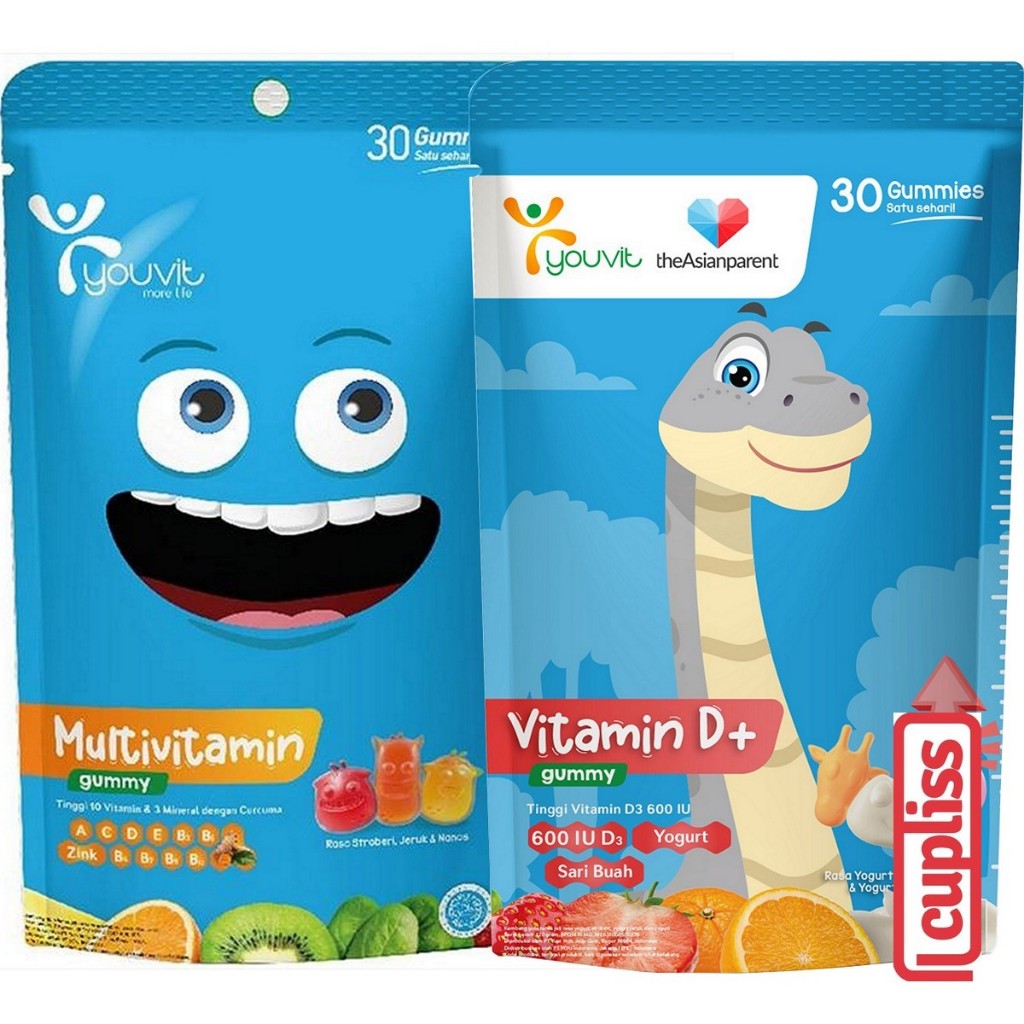 YOUVIT Multivitamin Gummy Vitamin D3 600IU Anak 30 D Days Ekstrak Sari Buah Yogurt