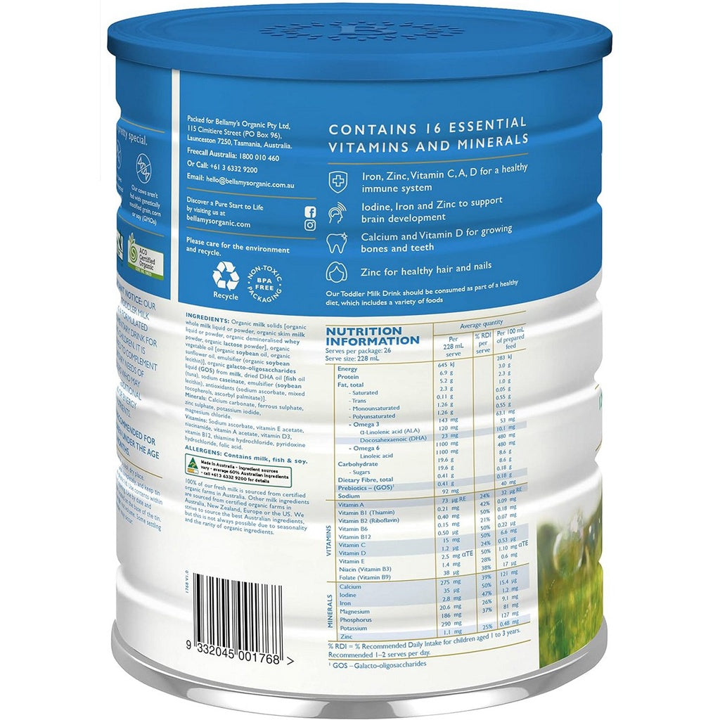 Bellamys Organic Step 3 Bellamy's 900gr Susu Formula Bubuk Organik