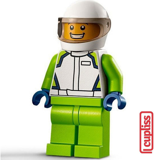 PART OUT LEGO CTY1400 City Race Car Driver Male Minifigure Figure