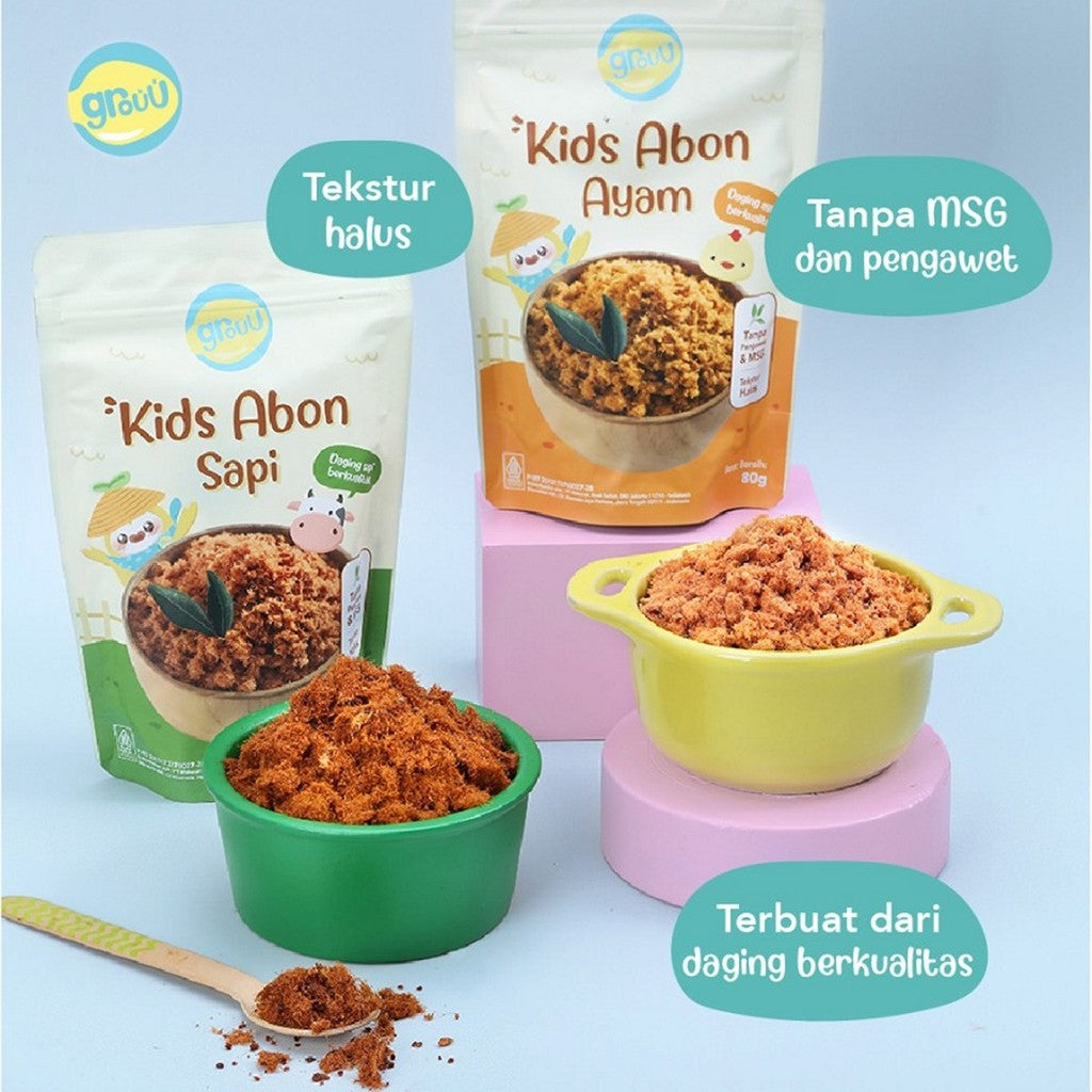 GROUU Kids Abon Ayam Sapi Snack Cemilan Anak MPASI 12+