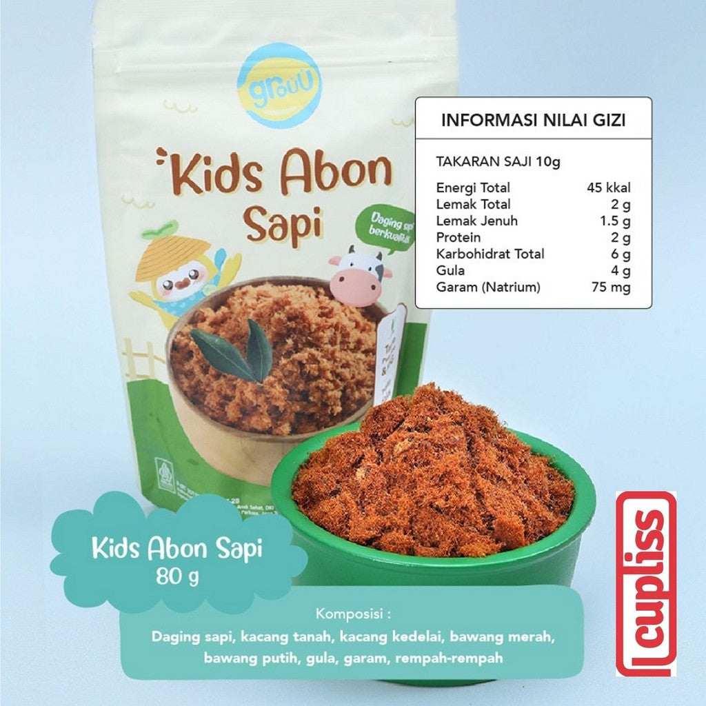 GROUU Kids Abon Ayam Sapi Snack Cemilan Anak MPASI 12+