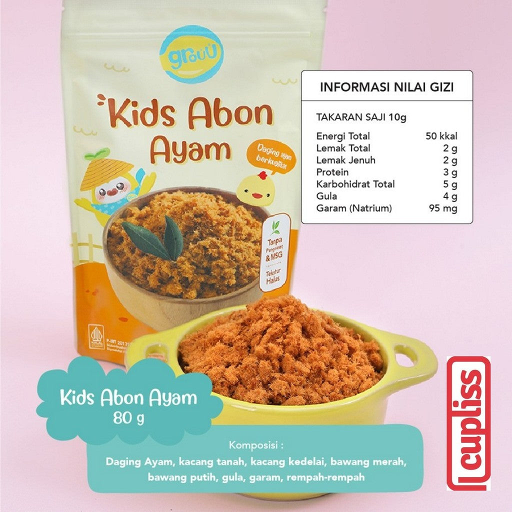 GROUU Kids Abon Ayam Sapi Snack Cemilan Anak MPASI 12+