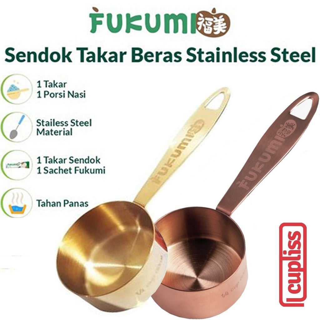 FUKUMI Spoon Sendok Takar Original Emboss Tahan Anti Panas Stainless Steel