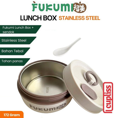 FUKUMI Lunch Box plus Spoon Original Kotak Makan plus Sendok Stainless Steel