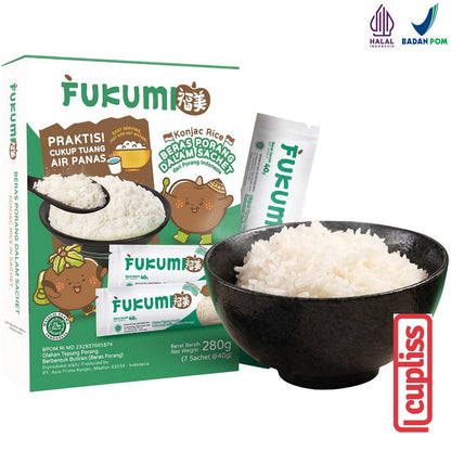 FUKUMI Beras Porang Shirataki Konjac Rice Box Sachet MPASI Instant Anak Sehat Praktis Diet Pouch 1kg Sendok Takar Glucose Meter