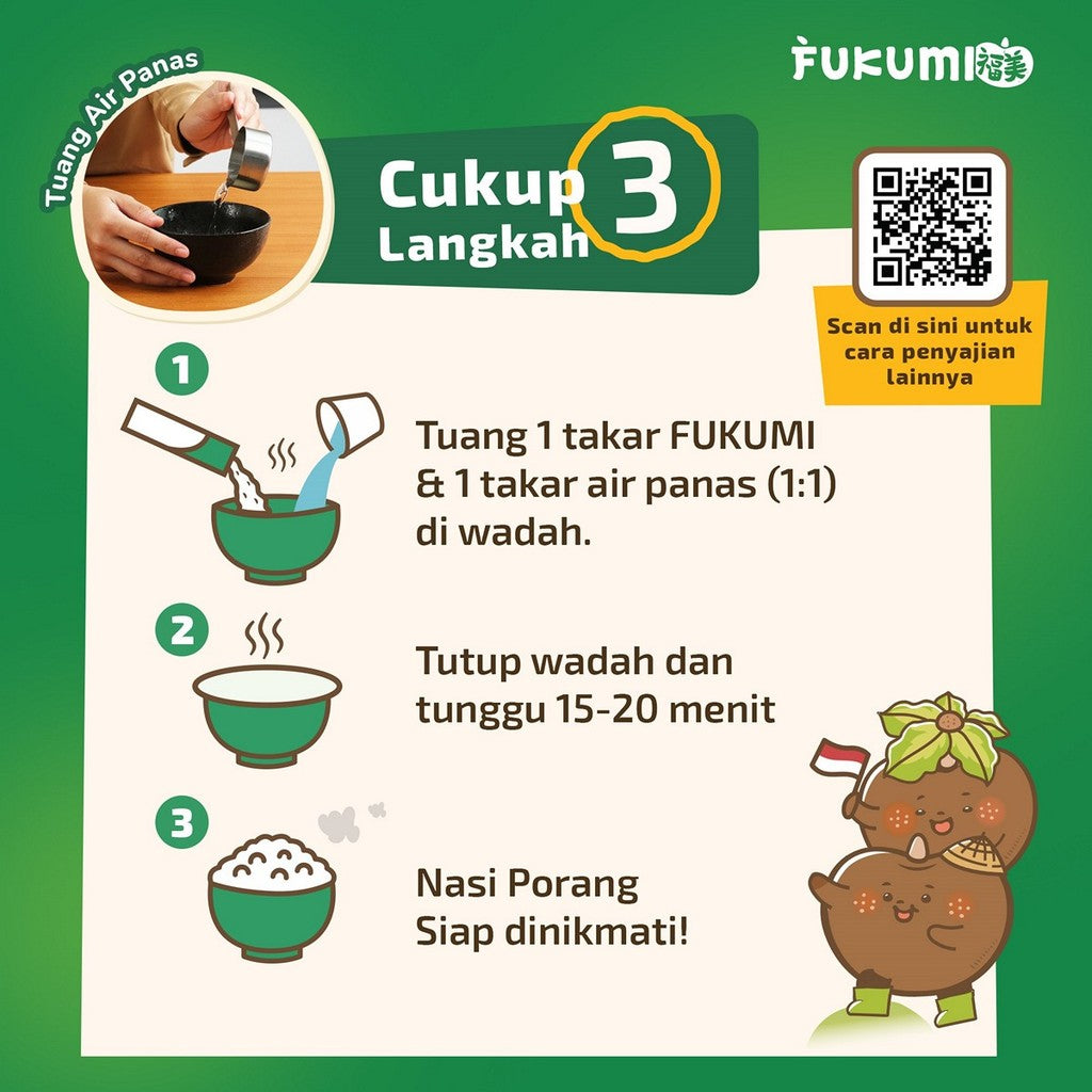 FUKUMI Beras Porang Shirataki Konjac Rice Sachet 40g MPASI Instant Anak Sehat Praktis Diet