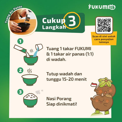 FUKUMI Beras Porang Shirataki Konjac Rice Sachet 40g MPASI Instant Anak Sehat Praktis Diet