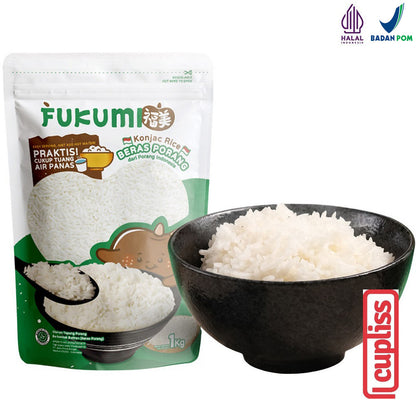 FUKUMI Beras Porang Shirataki Konjac Rice Pouch 1kg MPASI Instant Anak Sehat Praktis Diet