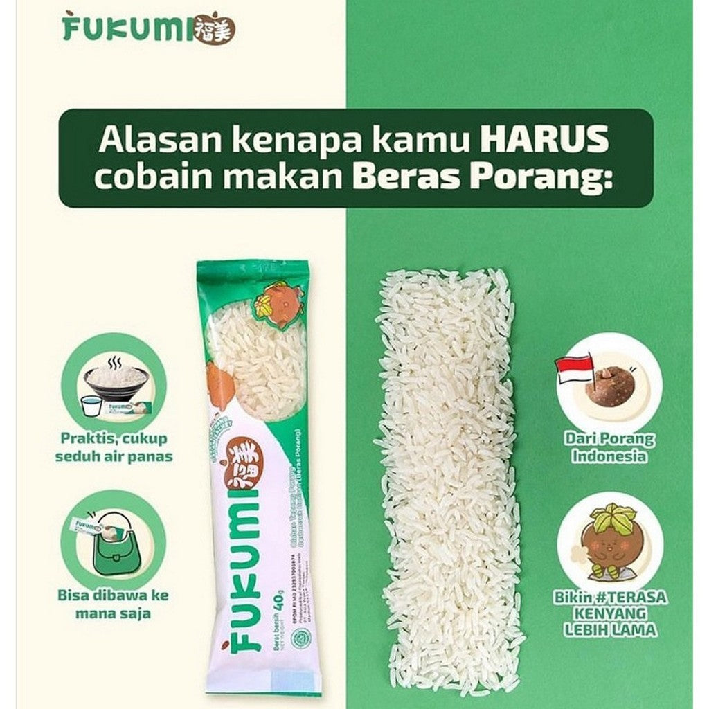 FUKUMI Beras Porang Shirataki Konjac Rice Box Sachet MPASI Instant Anak Sehat Praktis Diet Pouch 1kg Sendok Takar Glucose Meter