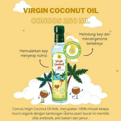 CONCOS Virgin Coconut Oil VCO Cooking Fat Minyak Kelapa Murni Bayi Anak Masak 100 ml 250 ml Botol Kaca