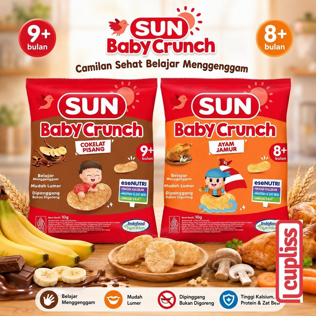 SUN Baby Crunch 10gr Snack Bayi Anak Cemilan MPASI 8m+