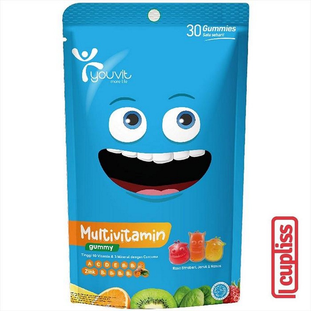 Youvit Vitamin C+ Gummy C 30 Days Booster Imunitas Anak 100% AKG D Omega Multivitamin Hari