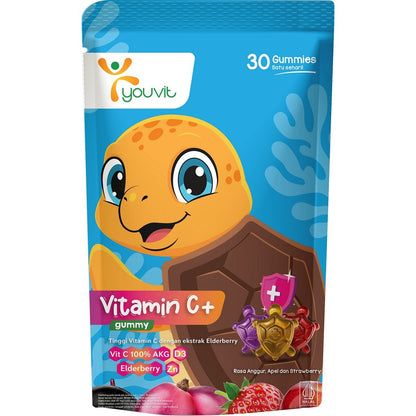 Youvit Vitamin C+ Gummy C 30 Days Booster Imunitas Anak 100% AKG D Omega Multivitamin Hari