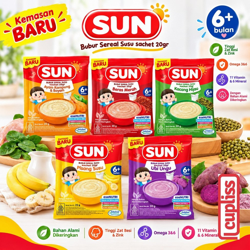 Sachet - SUN Bubur Sereal Susu Bayi 20gr Baby Cereal BC MPASI 6m+