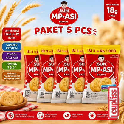 Sachet - SUN MP Asi Biskuit Bayi18gr Baby Biscuit MPASI 6m+