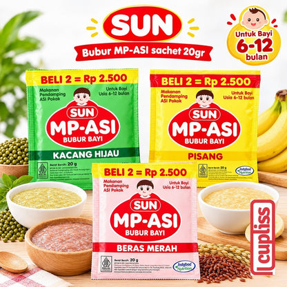 Sachet - SUN MP Asi Bubur Bayi 20gr Baby Porridge MPASI 6m+