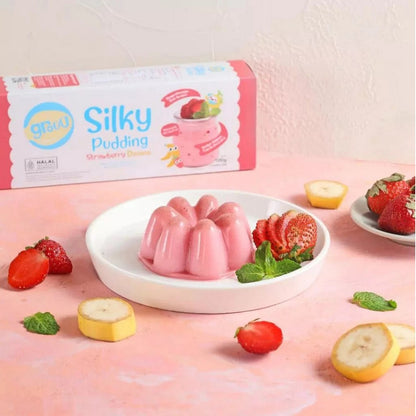 25gr sachet GROUU Silky Puding Powder Bubuk Pudding Snack Bayi Lembut Cemilan MPASI 8+